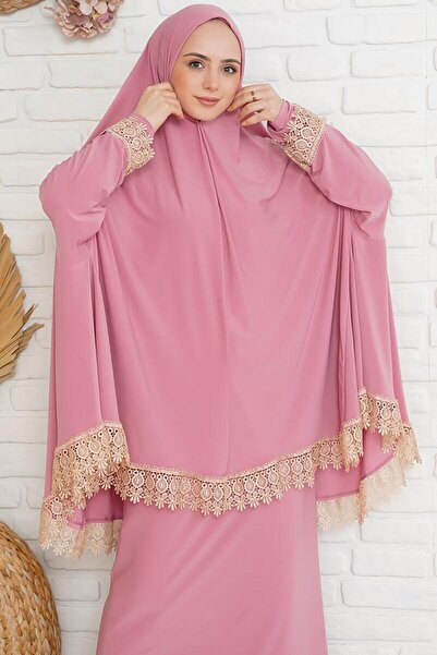 sasaca Εποχιακό διπλό γυναικείο φόρεμα προσευχής με κεντημένο μουσουλμανικό φόρεμα, αδιάβροχο ρούχο προσευχής;