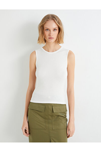 Koton Crop Ribbed Athlete Halter Collar