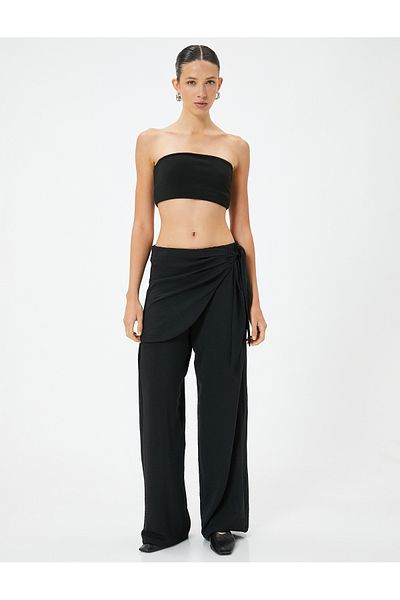 Koton Skirted Trousers Double Breasted Tie Detailed Loose Leg