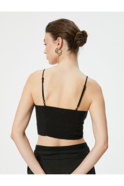 Koton Szív gallérral ellátott pamut karcsú szabású felső - pántos