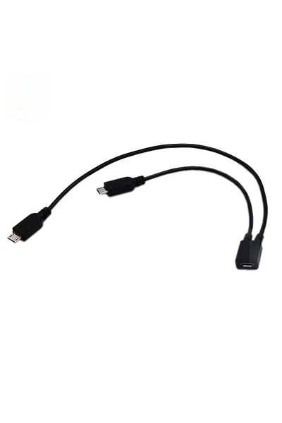 Choice كابل تمديد شحن بيانات USB 2.0 Y من Micro USB 1 أنثى إلى 2 ذكر باللون الأسود لهاتف Nokia Toshiba H