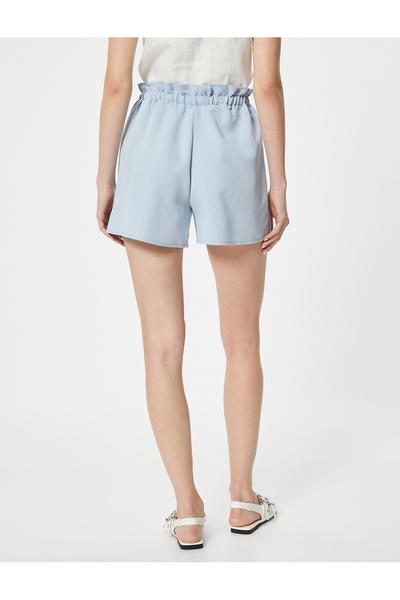 Koton Beli Bağcıklı Mini Şort Rahat Kalıp Cepli
