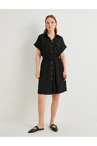 Koton Φόρεμα πουκάμισο με ζώνη - Κουμπιά και τσέπες