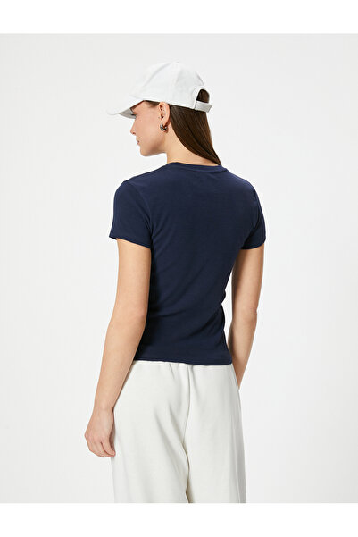 Koton Pamut rövid ujjú, nyakú, nyomott póló