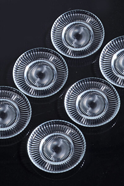 Bev Kitchen 6 أطباق شاي بيجونيا زجاجية بعرض 12 سم - متوافقة مع الزجاج