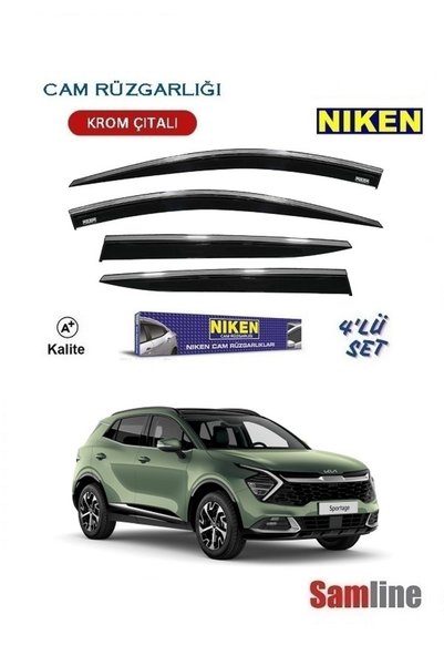 Niken Kia Sportage 2024 Modeller için Kromlu Cam Rüzgarlığı Takımı 4'lü Set