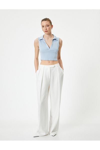 Koton Guler Polo Ribbed Modal Mixt - Atlet Crop