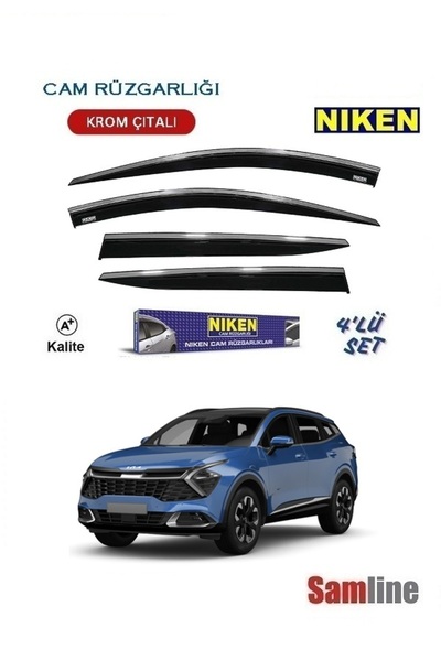 Niken Kia Sportage (2022-2024) Kromlu Cam Rüzgarlığı Takımı 4'lü Set