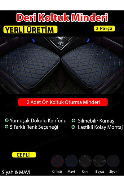 Nuryak Oto Aksesuar Pentru Nissan Primera P11 1995-2002 Negru Albastru Set de perne din piele integrala 7 piese