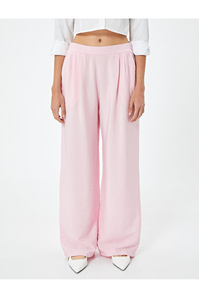 Koton Palazzo Pantolon Yüksek Bel Cepli Viskoz Kumaş