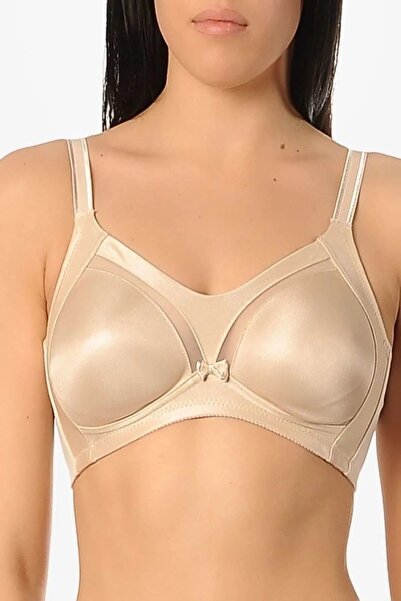 Yeni İnci White-Black-Skin Color Gathering Women's Bra 3 Pieces - 1610