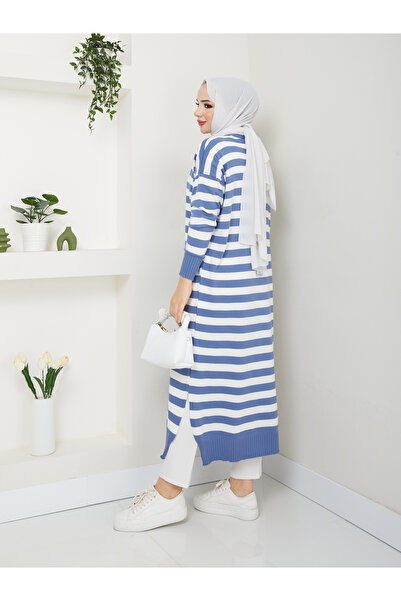MODAMÜNASİP Wonderful Striped Knitwear Dress