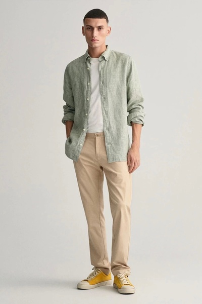 Gant Men's Beige Trousers Slim Fit