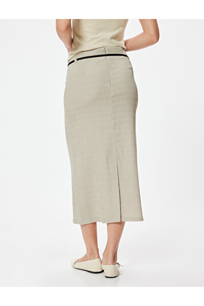 Koton Pencil Φούστα - Μήκος Midi, Λεπτομέρεια ζώνης