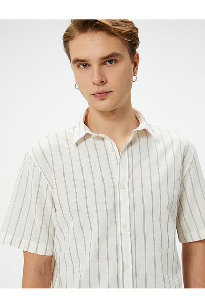 Koton Summer Shirt Short Sleeve Classic Collar Button Regular Fit