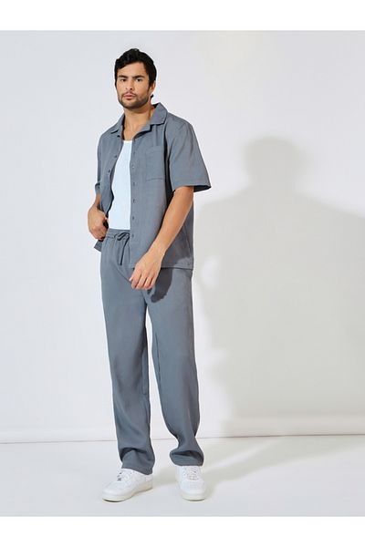 Styli Textured Relaxed Fit Resort Collar Shirt & Pants Co-Ords