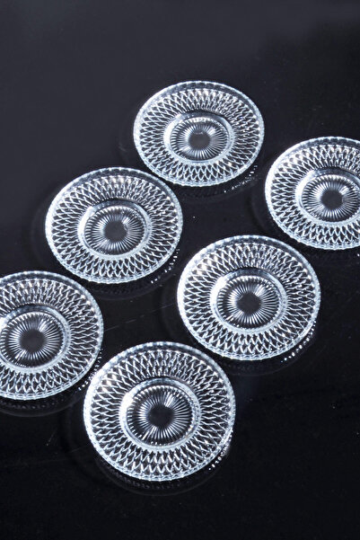 Bev Kitchen 6 قطع طبق شاي زجاجي نيلوفر 12 سم