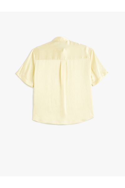 Koton Satin Comfortable Short Sleeve Shirt - Classic Collar
