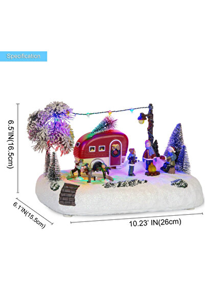 Choice مجموعة ديكورات داخلية على شكل قرية تخييم عيد الميلاد المتحركة باللون ا...