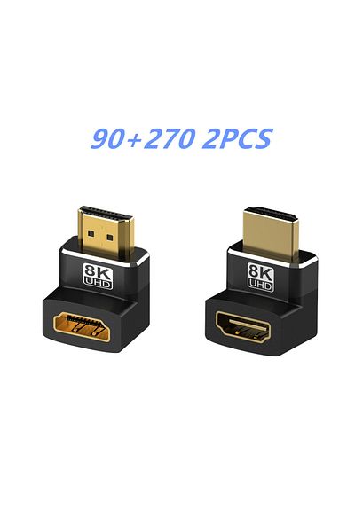 Choice محول 8K HDMI ZJ90 ZJ270 8K HDMI متوافق مع انحناء جانبي بزاوية 90 درجة بزاوية قائمة 90 درجة 270 درجة A