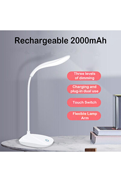 Choice مصباح طاولة محمول قابل لإعادة الشحن يعمل باللمس مع خاصية التعتيم، مصبا...