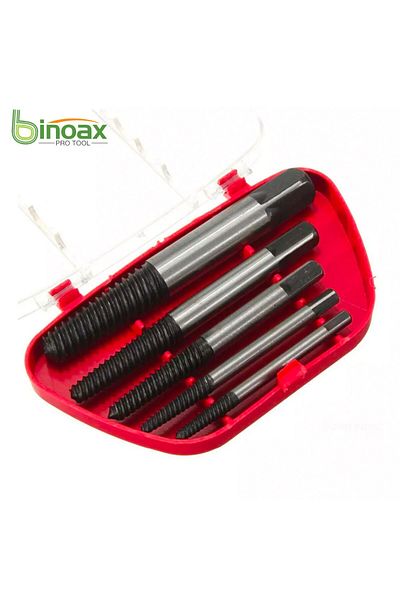 Binoax 5Pcs Screw Extractor Center Drill Bits Guide Set Broken Damaged Bolt Remover Removal Speed Easy Set