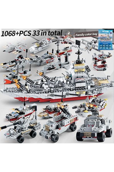 Choice 67107 No Box Toylinx 1068pcs Building Block Warship Battleship Building Kits,military Warship Model