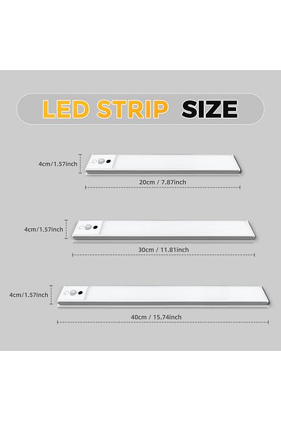 aiopp 20cm 72leds LED Under Cabinet Lights, 3 in 1 Motion Sensor Lights Indoor with Hand Wave Activated, 3