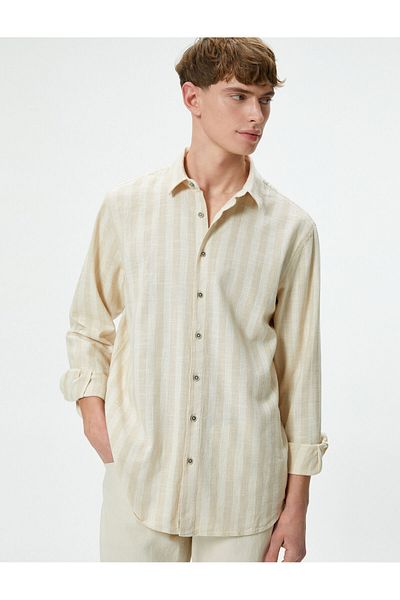 Koton Classic Collar Shirt Button Long Sleeve Cotton Regular Fit
