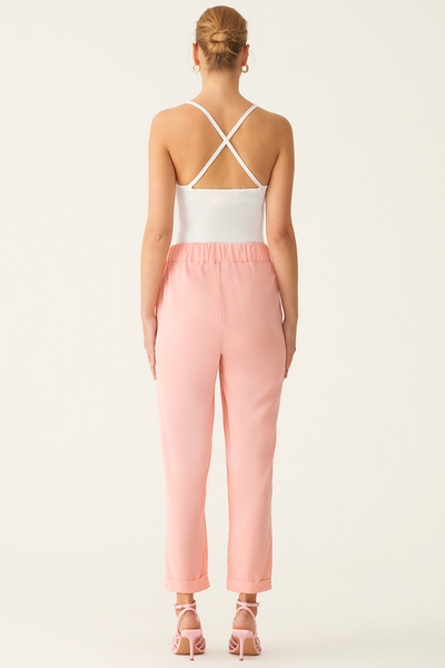Perspective Niall Regular Fit Ankle Length Mid Waist Pink Color Women's Pants