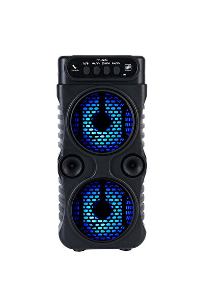 KOQZM Black Outdoor Portable Wireless Speaker Dual 3 Inches Music Stereo Subw...