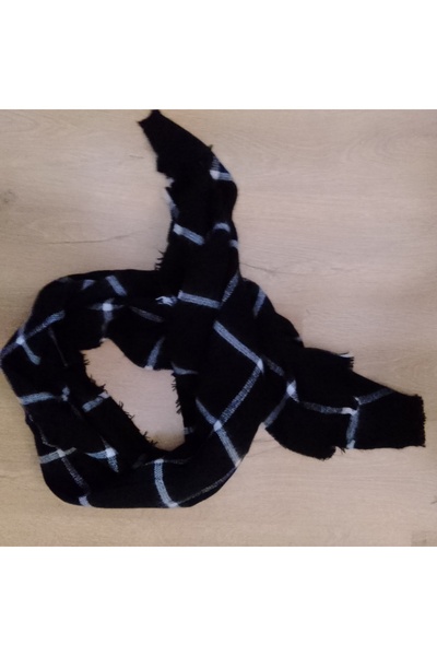 BEYGO Μαλακή υφή, Μικτές ρίγες, Μαύρο, Γκρι, Λευκό, Χοντρό κασκόλ ώμου