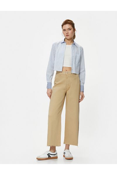 Koton Szerokie, przycięte jeansy z wysokim stanem – Sandra Jeans