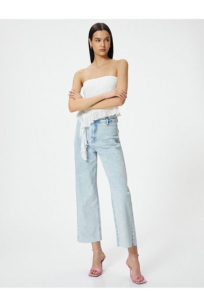 Koton Helle Indigo-Jeanshose für Damen - 4sal40047md