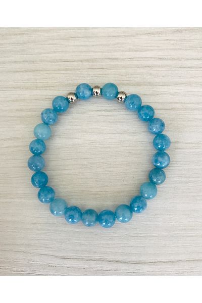MK tasarım Real Blue Quartz Stone Bracelet -Colors Are Your Own Color - Not Paint- Mkt50001