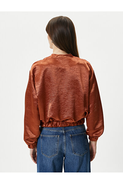 Koton Bomber Jacket Τσέπη ζακάρ βισκόζης με φερμουάρ