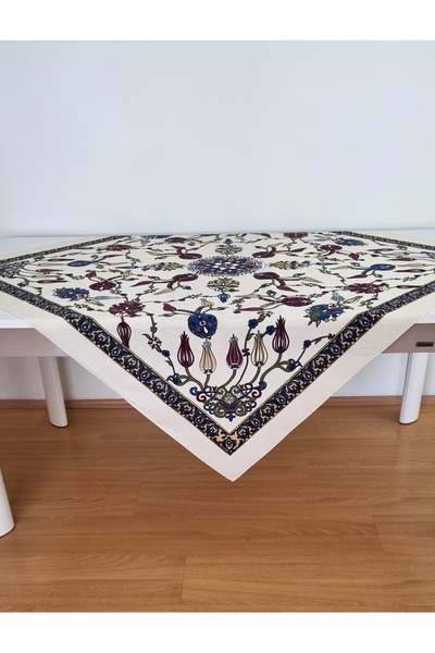 Milenam Lale Desenli Otantik Masa Örtüsü Sofra bezi