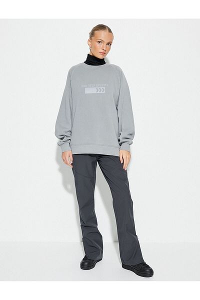 Koton Crew Neck Sweatshirt Printed Ribbed