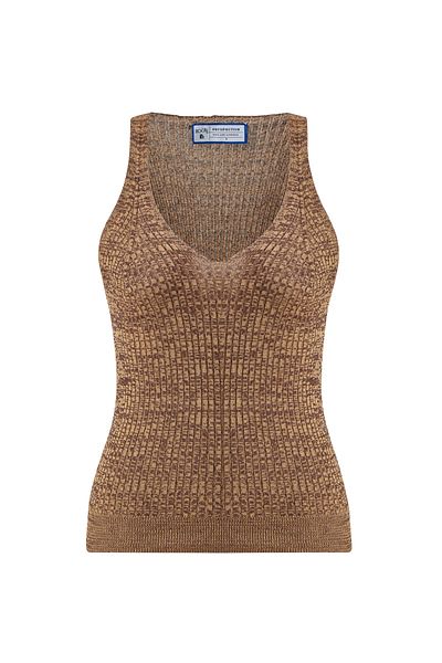 Perspective İllas Slim Fit V-Collar Strap Short Multi-Colored Women's Knitwear Blouse