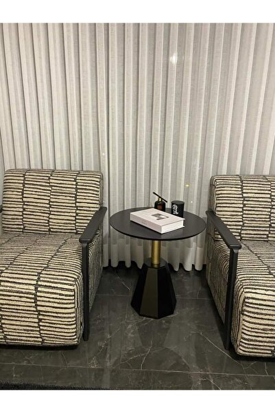 Gold Design Pera Siyah Gold Kombini Uzunluk 55 Cm Yan Sehpa Zigon