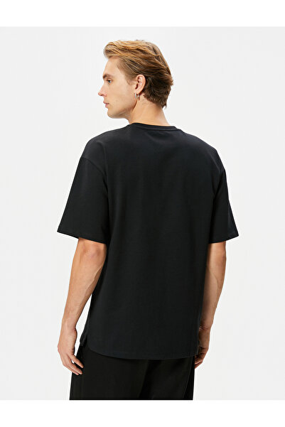 Koton Basic Oversize Tişört Bisiklet Yaka Düşük Omuzlu Kısa Kollu Pamuklu