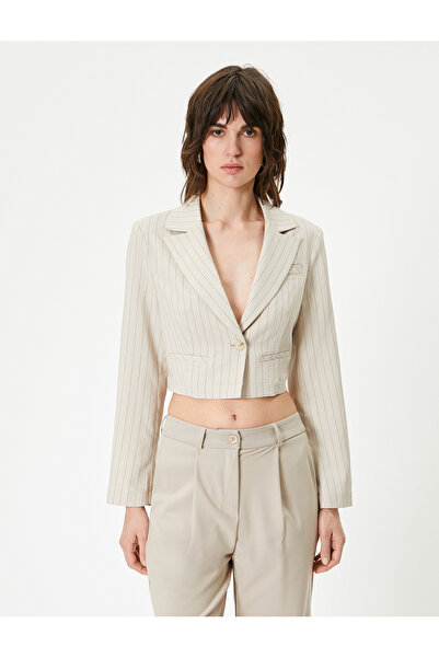 Koton Bunda Crop Blazer s dlouhým rukávem