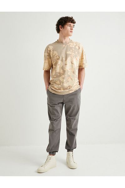 Koton Oversize T-Shirt Abstract Printed Crew Neck Short Sleeve
