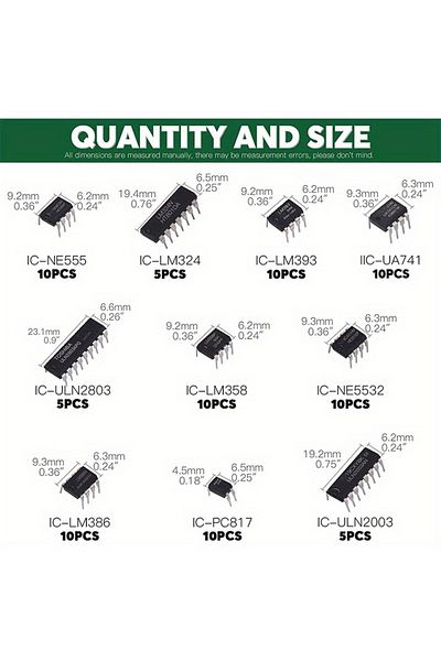 Choice 85pcs 85pcs Integrated Circuit Chip Kit 10 Specifications Ic-ne555 Ic-lm324 Ic-lm358 Dip Single Prec