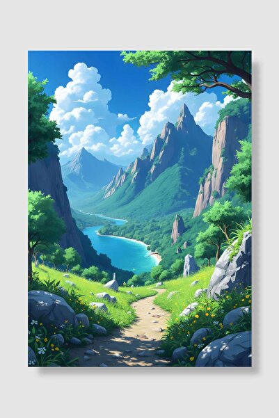 kubdekor Anime Nature Landscape Art Anime Poster Çerçevesiz Yüksek Kalite Duv...