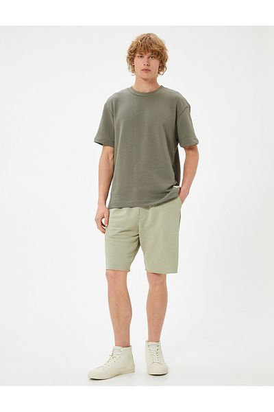 Koton Oversize σορτς βερμούδα πλυμένο με κορδόνια τσέπη στη μέση