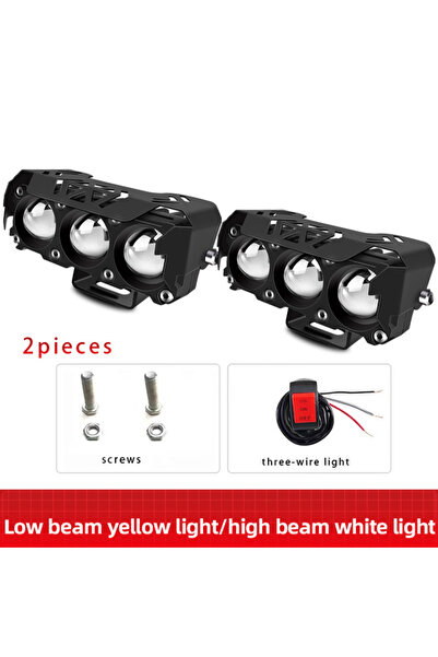 Choice1 2 جهاز كمبيوتر مع مفتاح جديد للدراجات النارية بثلاثة عيون كشافات LED،...