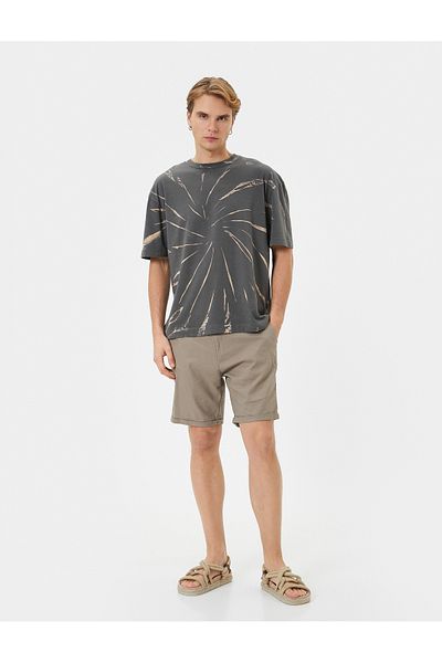 Koton Oversize T-Shirt Abstract Printed Crew Neck Short Sleeve