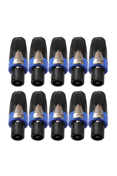 ALLOYSEED 10pcs 10pcs 4-pole 4pin Nl4fc Speaker Connector Ohm Plug Speaker Audio Cable Adapter Twist Lock 4 Pi