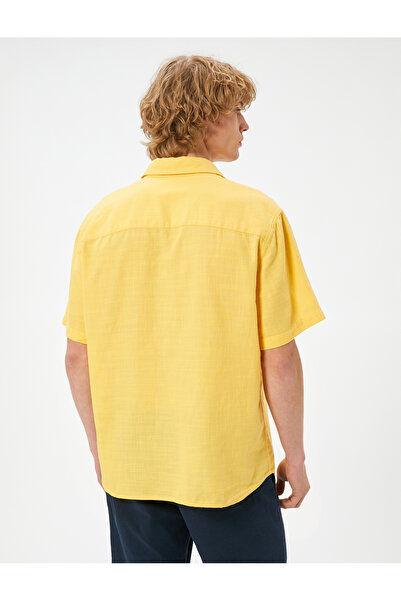 Koton Nyári ing rövid ujjú klasszikus hajtóka gombos pamut normál szabású